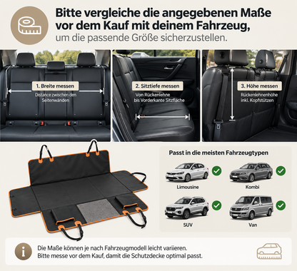 Berruva® Auto-Hundedecke mit Hartboden Rücksitzschutz aus Kunstleder