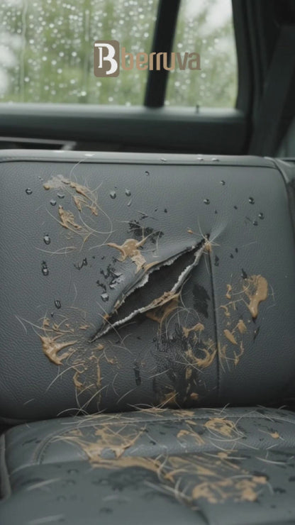 Berruva® Auto-Hundedecke mit Hartboden Rücksitzschutz aus Kunstleder