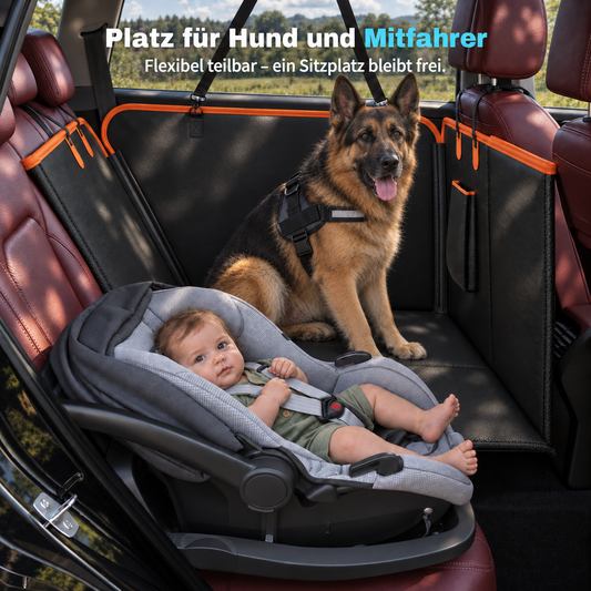 Berruva® Auto-Hundedecke mit Hartboden Rücksitzschutz aus Kunstleder