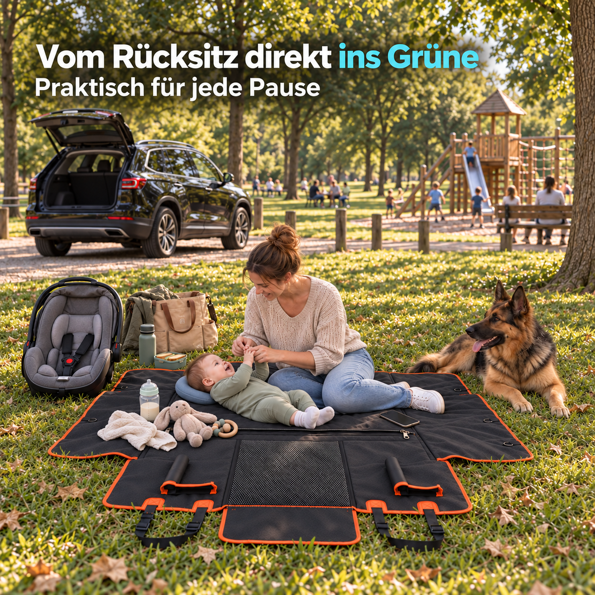 Berruva® Auto-Hundedecke mit Hartboden Rücksitzschutz aus Kunstleder
