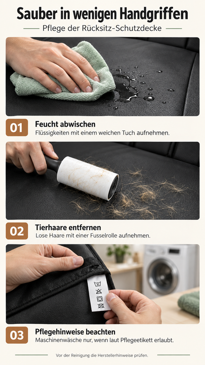 Berruva® Auto-Hundedecke mit Hartboden Rücksitzschutz aus Kunstleder