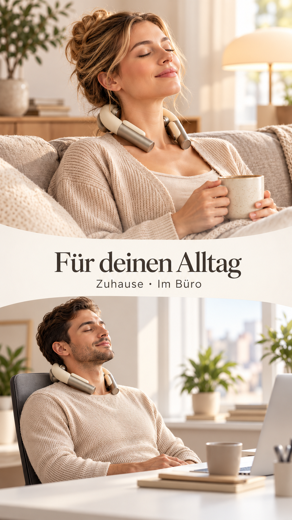 EMS Nackenmassagegerät mit Wärmefunktion – 10 Modi & 16 Intensitätsstufen